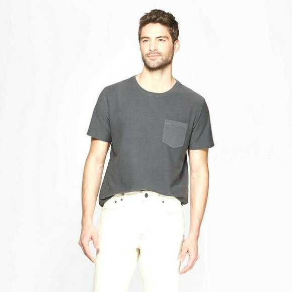 Men's Regular Fit Short Sleeve Textured T-Shirt - Essential Grey Size: S - Picture 1 of 1